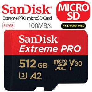SanDisk Extreme Pro microSD Speicherkarte 512GB, 4K, U3, A2, Class10 Memory Card - Bild 1 von 3