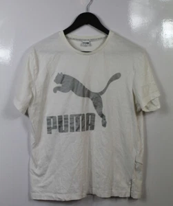 Puma Women's Casual T-Shirt, White & Silver, Size L Large - Picture 1 of 3