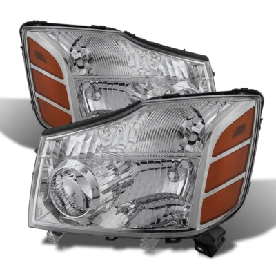 Fit for Nissan 04-15 Titan / 04-07 Armada Chrome Housing Replacement Headlights - Imagem 1 de 2