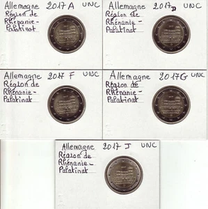 Lot 2 Euro X 5 Workshops GERMANY 2017 "RHENANIA PALATINATE", €2 UNC cardboard case - Picture 1 of 2