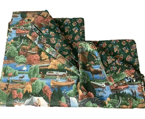 VTG Cranston Fabric Joan Messmore Cotton Quilt Outdoors Fishing Flies 4 yds+ - Picture 1 of 12