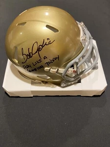 Bob Golic Play Like A Champion Today Notre Dame Signed Auto Mini Helmet ~ JSA - Picture 1 of 5