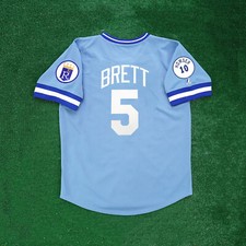 George Brett 1987 Kansas City Royals Cooperstown Men's Blue Away Jersey