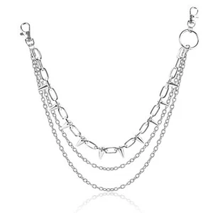 Silver Pants Chain For Men Cool Hip Hop Jean Chains For Men Punk Wallet Chain... - Picture 1 of 7