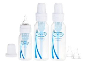 Dr Brown's Standard Baby Bottle Starter Kit BPA Free 3 Bottles Level 1 & 2 Teats - Picture 1 of 1