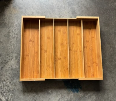 bamboo drawer organizer set, expandable drawer dividers, storage organizer 4-1 - Изображение 1 из 4