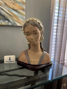 SELTEN VTG ATEMBERAUBENDE GROSSE LLADRO kleines Mädchen Büste Skulptur #12024 NICHT MEHR PRODUZIERT 15" H. - Bild 1 von 8