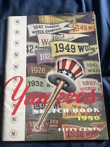 New York Yankees 1950 Yearbook Sketchbook 1st Year DiMaggio Berra World Series - Picture 1 of 6