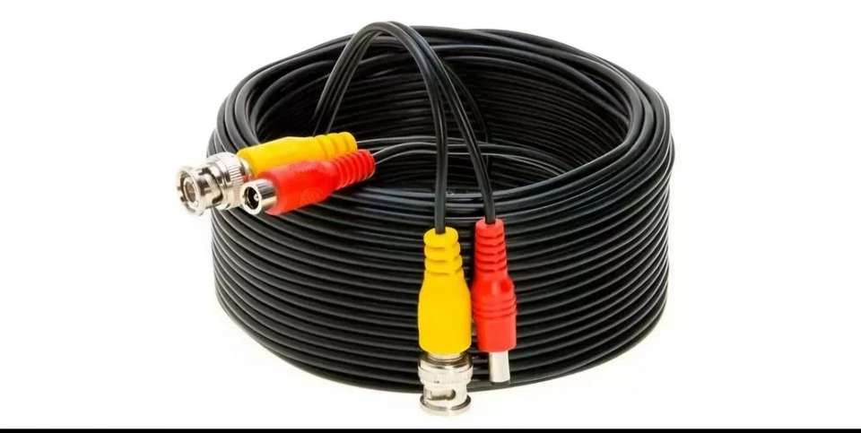 BNC Video Security  Cmera CCTV Power Cable Black 60 Feet DC Power - Image 1 of 1