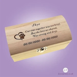 Caja de urna de recuerdo hecha a mano regalo recuerdo duelo cenizas perro o gato personalizada - Imagen 1 de 7