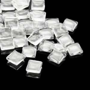 Cubiertas colgantes de cabujones cuadrados de vidrio transparente transparente 100/200 piezas hallazgos - Imagen 1 de 2