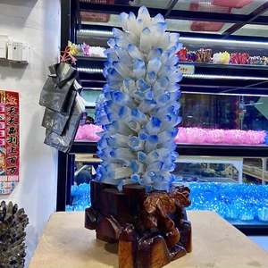 48.36LB Natural Blue Quartz Crystal Cluster Specimen Crystal Flowers Décor - Picture 1 of 16
