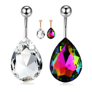1PC 14G Stainless Steel  waterdrop Navel Ring Sexy punk Belly ring personality 