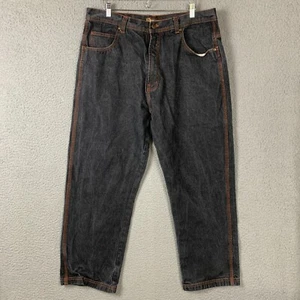 Risk Jeans Mens Baggy Pants Skater Streetwear Y2K 90s Fits 38x29.5 Wide Leg - Picture 1 of 14