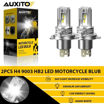AUXITO H4 9003 Super Blanco 30000LM Kit Faros LED 6500K Moto 2 PIEZAS Foto 1 de 4