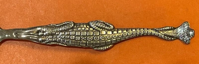 "CUCHARA RECUERDO PLATA ESTERLINA 5-3/4"" FIGURA COCODRILO SAN PETERSBURGO FLORIDA" Foto 1 de 4