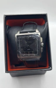 Ben Sherman Herrenuhr, schwarzes Lederarmband, silberne Lünette BS029 - Bild 1 von 5