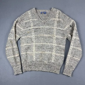 Vintage Pendleton Virgin Wool Sweater Men’s Sz Large Beige Textured Made in USA - Picture 1 of 13