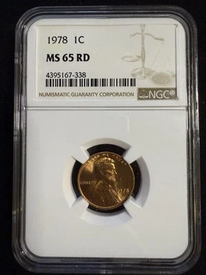 1978 Lincoln Cent NGC MS65 RD - B49365 - Image 1 of 2