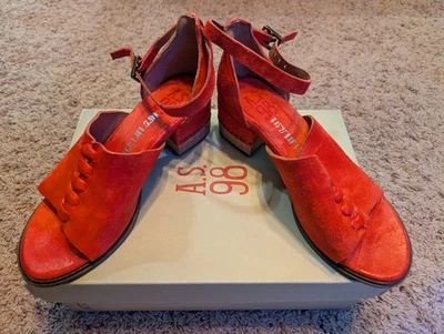Womens A.S. 98 Red Leather 'Mignon' Sandals - US 8.5, EU 39 - Brand New in Box! - Image 1 of 4