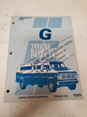 Chevrolet GMC G 1993 Van Master Parts libro catálogo Beauville Rally Vandura Chevy Foto 1 de 4
