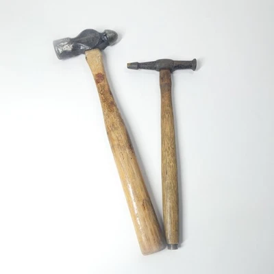 2 Hammers w/ True Temper 12012 Ball Peen Wood Handle Vintage - Image 1 of 4