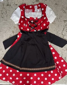 Disney Parks The Dress Shop Minnie Mouse Epcot Germany Dirndl Women’s Sz L NWT! - Picture 1 of 4