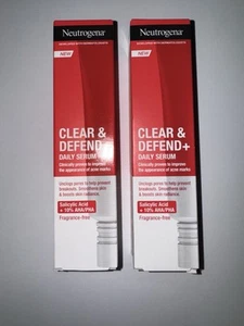 2 x Neutrogena Clear & Defend + Daily Serum Salicylic Acid + 10% AHA/PHA 30ml - Picture 1 of 3
