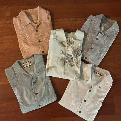 Jamaica Jaxx Hombres Camisa Hawaiana Lote de 5 XL 100% Seda Campamento Playa Aloha Foto 1 de 4