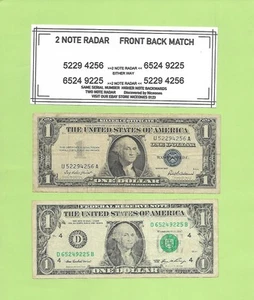 '52294256 & 65249225' .. FORWARD & BACK SERIAL $1 MATCH 1957 & 2006 - Picture 1 of 1