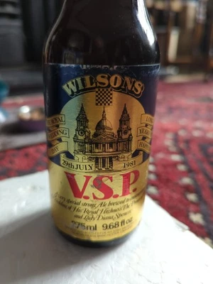 Wilsons V.S.P Charles/Diana 1982 Royal Wedding Ale Bottle 275ml Manchester - Image 1 of 4