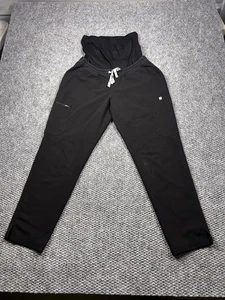 FIGS Pants Womens Medium Black Technical Collection Maternity Scrub Cargo - Picture 1 of 8