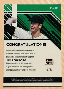 Jim Lonborg 2024 Leaf Pro Set Autograph Card #6/6 - Boston Red Sox - Picture 1 of 1