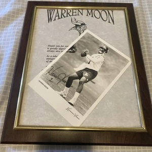 Warren Moon Signed Autograph 6x9” Photo Minnesota Vikings with letter framed - Picture 1 of 4