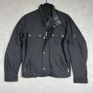 Vintage Belstaff Motorcycle Jacket Black Gold Label Canvas Men’s Large - Picture 1 of 12