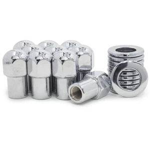 10 Lug Nuts 12x1.5 Chrome Dome Top Mag Nut .75 Shank Cragar Center Washers - Picture 1 of 4