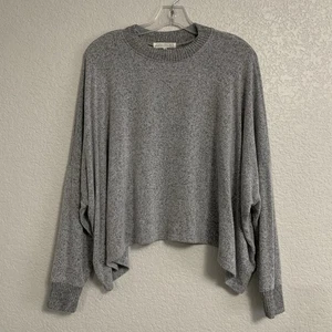 Joah Brown Sweater Top Womens Slouchy Oversized Lightweight Gray Minimalist Gray - Picture 1 of 16