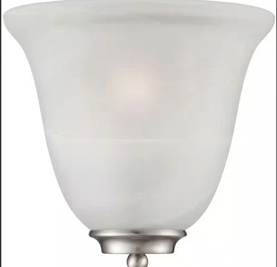 Aplique de pared Nuvo Lighting Empire 1 luz níquel cepillado con vidrio esmerilado 2pk Foto 1 de 2