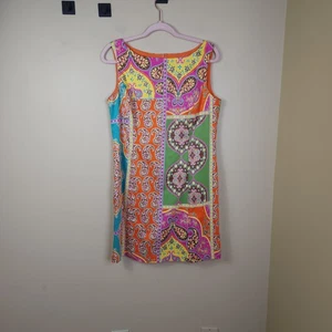 VESTIDO PETER NYGARD PETITE MULTICOLOR CACHEMIR SIN MANGAS Talla 10P - Imagen 1 de 11