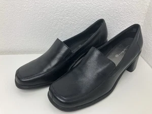 Trotters Damen-Slipper schwarz Leder Absatz Halbschuhe Größe 9 breit bequem - Bild 1 von 10