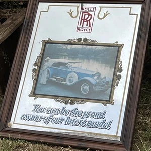 Rare VINTAGE ROLLS -ROYCE Advertising Mirror 19.75x24” - Picture 1 of 13