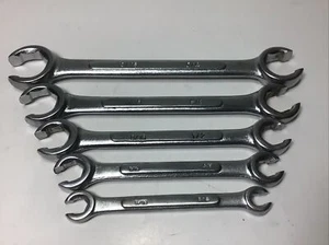 Set of 5 Flare Nut Line Wrenches, 10 Sizes 1/4” - 13/16” - Picture 1 of 8