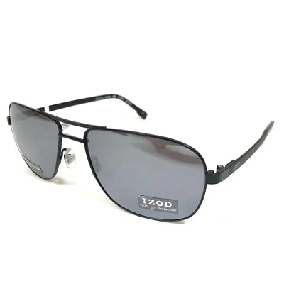 IZOD IZ3507 Black Metal Mirror Aviator Sunglasses Frame 60-17-145 - Image 1 of 2