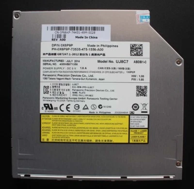 9.5MM UJ8C7 UJ8A7 Slot-in 8X DVD Burner Drive Re UJ8D3 FOR Dell Alienware M14x - Image 1 of 4