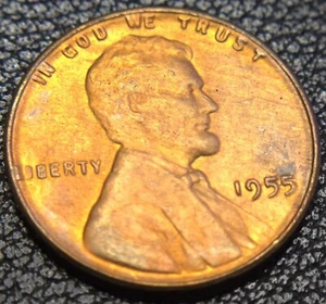 1955 Lincoln Wheat Penny w/ Doubling & L Rim Strike Error - Picture 1 of 9