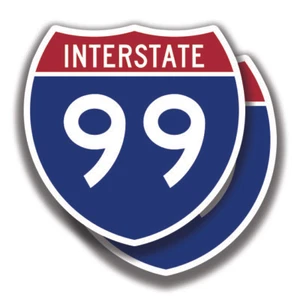 NEW YORK INTERSTATE 99 STICKER 2 Decals Road Sign Bogo Highway Bumper - Picture 1 of 1