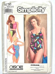 Simplicity 9210 Vintage Plus Size Bikini & Swimsuit, Sizes 18 & 20, Uncut FF - Picture 1 of 3