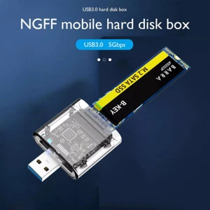 1PC M2 SSD Case M.2 to USB 3.0 Gen 1 5Gbps High-speed SSD Enclosure for SATA M.2 - Afbeelding 1 van 12