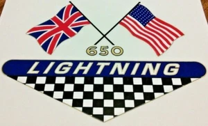 650 LIGHTNING cruzado banderas británicas y estadounidenses panel lateral pegatina par 1968 BSA A65L - Imagen 1 de 2