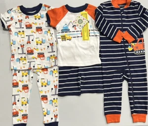Boys Size 18M Little Me 5-Piece Pajama Set Construction Sleeper Shorts Pants - Picture 1 of 5